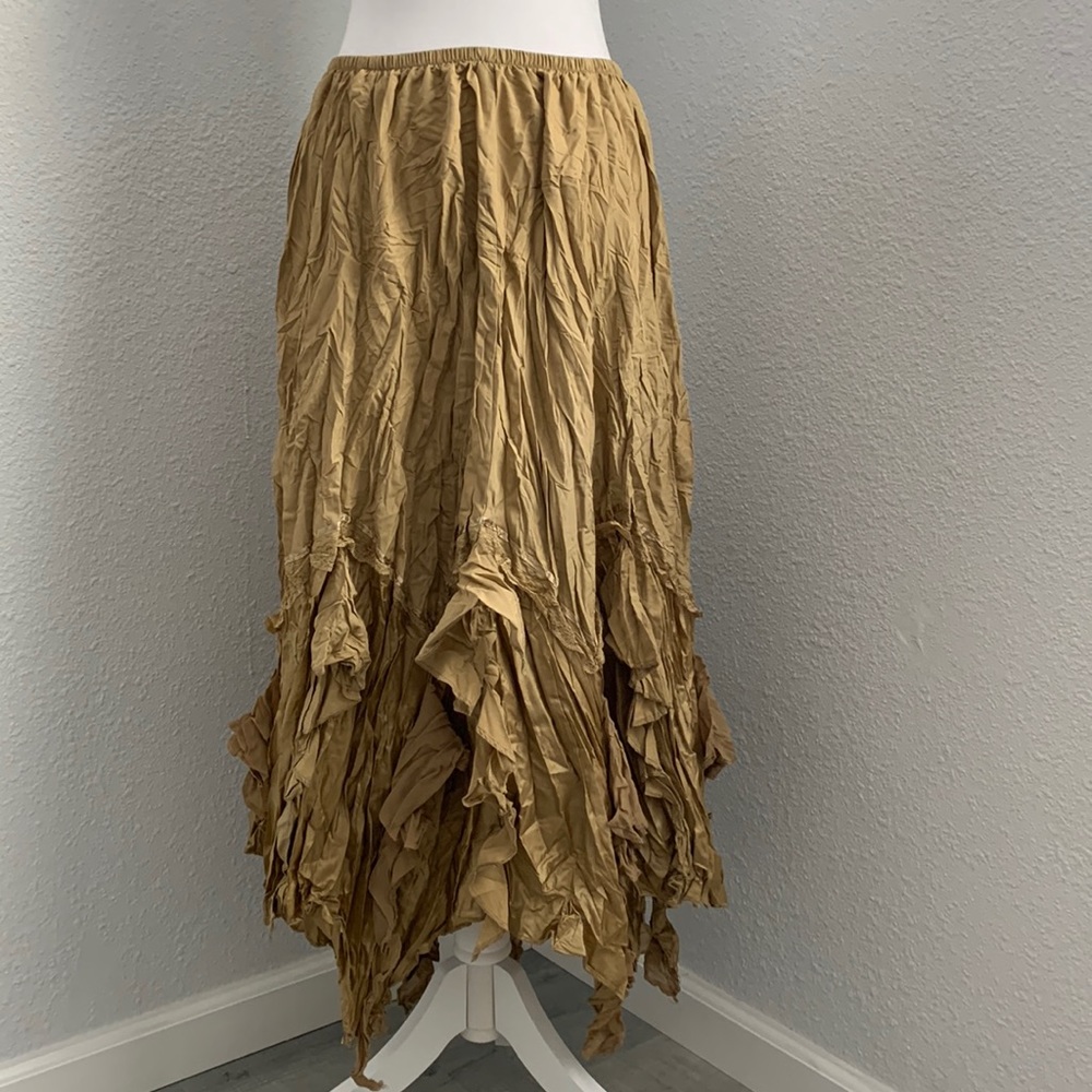 NWT Surrealist gold asymmetrical long skirt